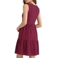 thumbnail image 5 of Oplxuo Summer Dresses for Women V Neck Sleeveless Sundresses Button Down Casual Dresses Ruffled Hem Midi Dress for Beach, 5 of 6