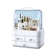 thumbnail image 4 of Organizador de baño transparente con tapa transparente, organizador de cajones de escritorio para mostrador Blanco, 4 of 9