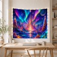 thumbnail image 4 of Cosmic Crystal Castle in Aurora, Mystical Fantasy for Space Lovers, Celestial Landscape Wall Decor, Housewarming Gift Tapestry Wall Hanging for Bedroom and Living Room, 4 of 6