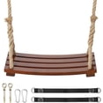 thumbnail image 4 of Wooden Tree Swing, 500lbs Load Capacity Heavy-Duty Wooden Swing Seat for Adults & Kids, Adjustable Climbing Rope Tree Straps 118 inch for Indoor & Outdoor, 4 of 7
