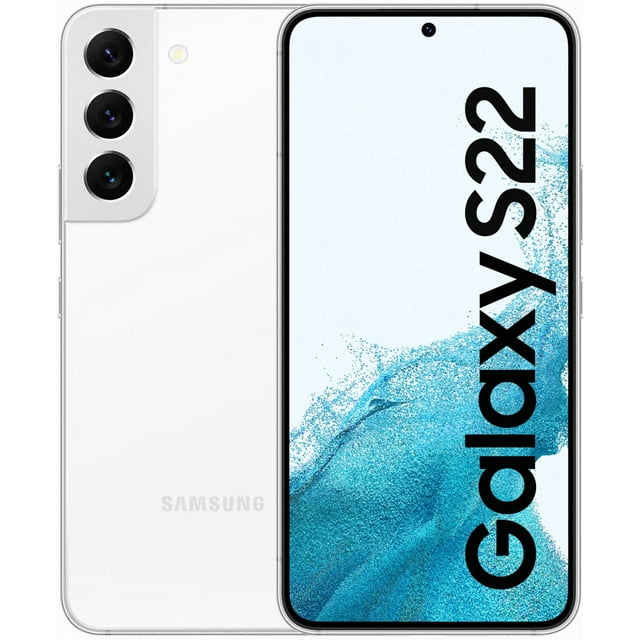 Refurbished Samsung Galaxy S22 5G - 128GB – White – 50MP Triple Rear & 10MP Front Camera - Fully Unlocked Smartphone - Fair Condition