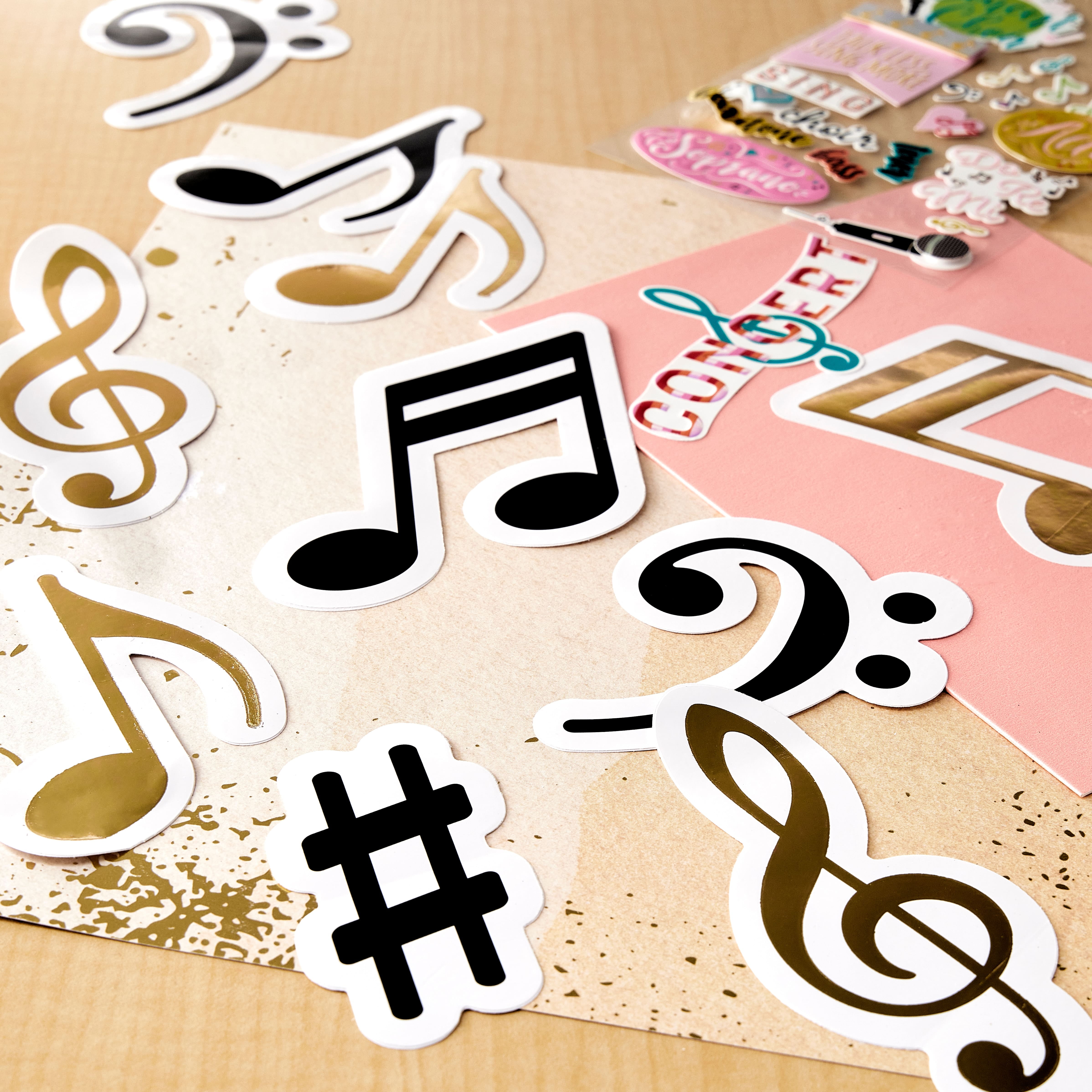Recollections Music Notes Stickers, 12 Pack