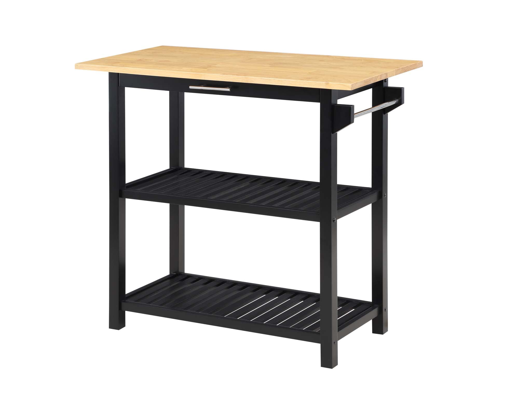 Convenience Concepts Designs2Go 3 Tier Butcher Block Kitchen Prep Island with Drawer, Multiple Finishes