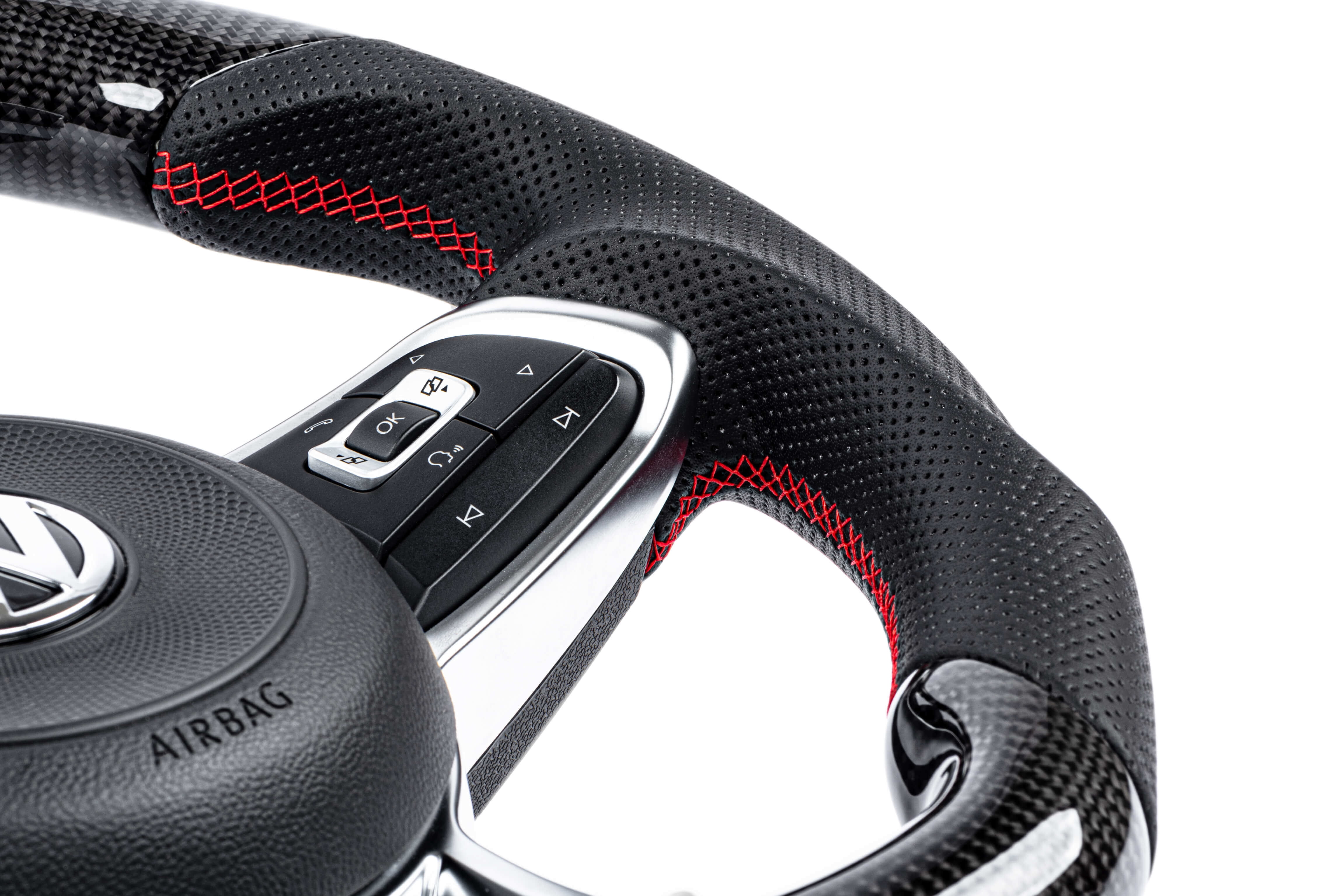 APR MS100201 Steering Wheel - Carbon Fiber / Leather - Red