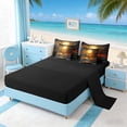 thumbnail image 4 of Manfei Magical Sailing Ship Twin Bedding Sets for Kids Boys and Girls, Full Moon Ocean Bedding Comforter Set, Black Reversible 7 Pieces, 4 of 6