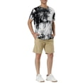 thumbnail image 2 of Camisetas de hombre INSPIRE CHIC de manga corta, camiseta de verano con estampado de teñido anudado, camisetas impresas hip hop S en negro y blanco, 2 of 5