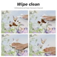 thumbnail image 4 of JEUXUS Spring Floral Tablecloth Round Purple Butterfly Tablecloths Waterproof Polyester Washable Table Cover Flowers Table Cloth for Kitchen Dining Room Indoor Outdoor Picnic Patio Party Decor White, 4 of 7