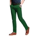 thumbnail image 1 of Pantalones casuales que combinan con la parte delantera plana y delgada para hombre, color verde, 1 of 5
