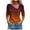 Orange, variant on LOVZFMLL Women's Tops Ombre Fashion Casual Button Streetwear Dressy, Going Out Tops V-Neck 3/4 Sleeve Relaxed Fit Blouse Fall Outfits for Women 2025