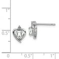 thumbnail image 4 of 925 Sterling Silver Polished Post White Topaz and Diamond Earrings 10x7mm Wide Stud Earring for Women, 4 of 4