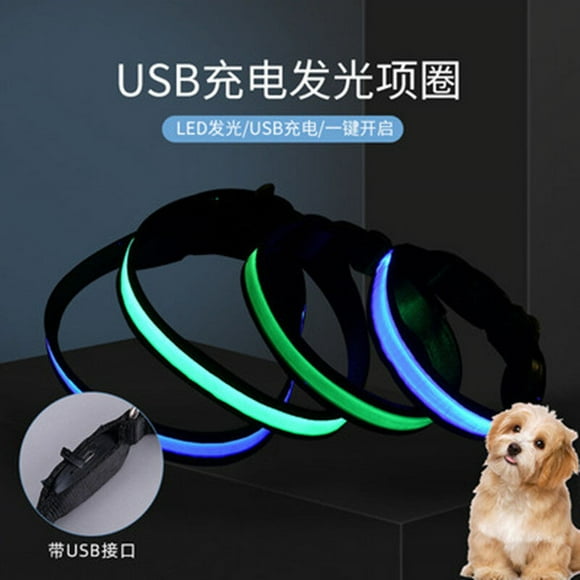 Amdohai Reflective Dog Collar Rechargeable Dog Collar Dog Lighted Collar with Safety Locking Buckle