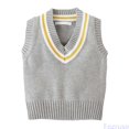 thumbnail image 2 of Fozruso Kid Boys Sweater Vest V Neck School Uniform Vest for Girls Boy Toddler Kids Knit Vest,Gray, 2 of 5