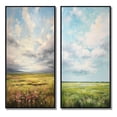 thumbnail image 2 of Designart "pasture Bold Horizon II" Meadow Framed Wall Art Set Of 2 - Green Landscapes Frame Gallery Set For Office Decor, 2 of 7