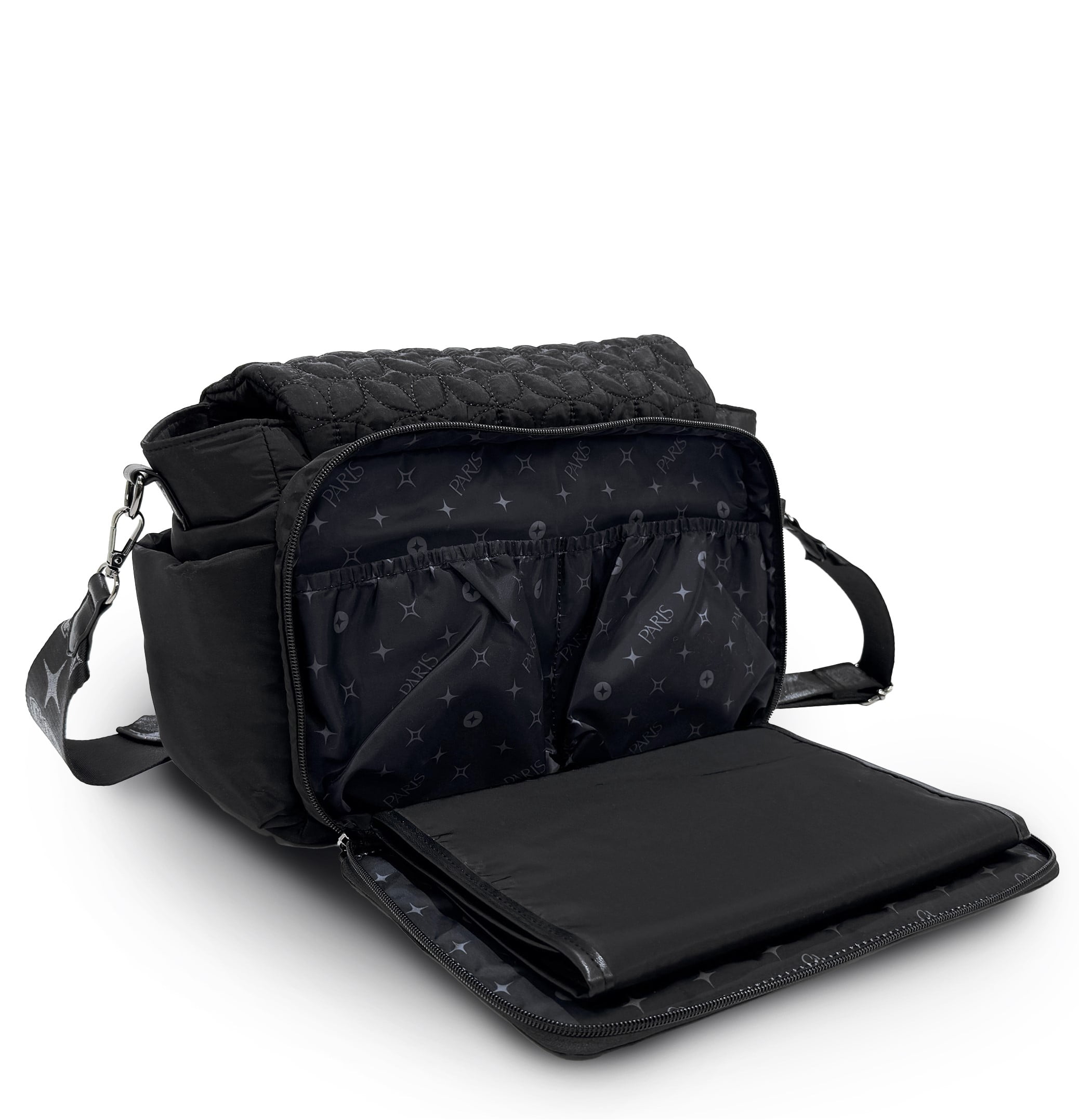 Paris Hilton Messenger Crossbody Baby Diaper Bag Black