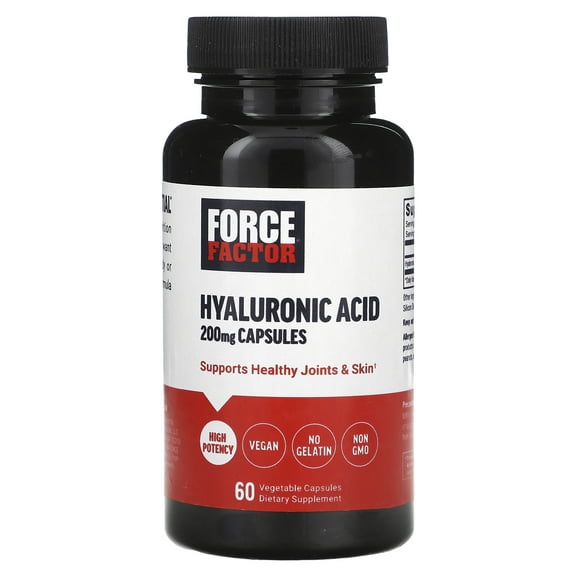 Force Factor Hyaluronic Acid, 200 mg, 60 Vegetable Capsules