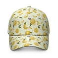 thumbnail image 2 of Dad Hat Lemon Cute Yellow Summer Fruit Adjustable Baseball Cap with Fresh Retro Vintage Floral Pattern, 2 of 8