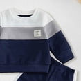 thumbnail image 5 of Enyan Toddler Baby Boy Fall Clothes Long Sleeve Solid Sweatshirt Top+Pants Set 2 Piece Infant Boys Winter Outfits（3-6 Months）, 5 of 6