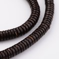 thumbnail image 3 of 1strand Natural Coconut Bead Strands Undyed Flat Round Coconut Brown 6x2mm Hole: 1mm about 295pcs/strand 23.2 inch Brown, 3 of 3