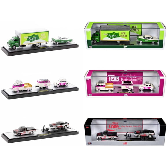 Auto Haulers "Soda" Set of 3 pieces Release 26 Limited Edition to 9600 pieces Worldwide 1/64 Diecast Models by M2 Machines