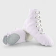 thumbnail image 6 of Alkepwun Jazz Shoes for Girls Solid Color Canvas Lace-up Soft-Sole High Top Ballet Shoe Anti Slip Wear Resistant Cozy Breathable Athletic Training Flats for Performance Gymnastics Yoga, 6 of 6