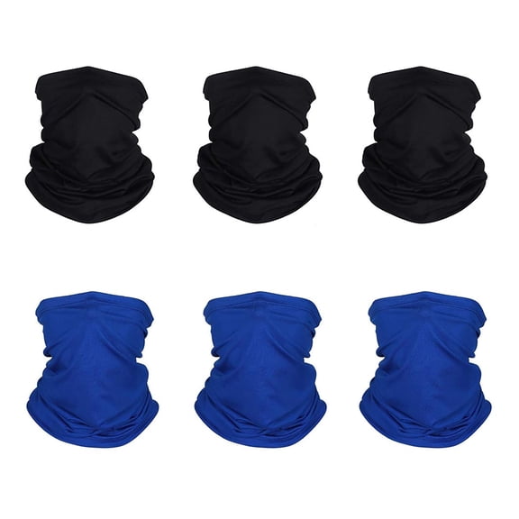 KYascend 6pack  Face Mask, Outdoor Neck Gaiter Biker Scarf Bandana Beanie Cover Cap, Headwrap,  Multipack