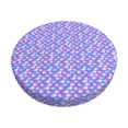 thumbnail image 2 of Round Bar Stool Seat Covers, violet purple Fish scale Elastic Round Chair Cover Stool Seat Slipcover Bar Stool Cushions Round Pad for 12-14 inch, 2 of 7