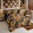 thumbnail image 2 of Manfei Watercolor Flowers 7-Piece Twin Bedding,Vintage Leopard Print Splash Bedding Comforter Set,Reversible, 2 of 6