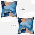 thumbnail image 4 of Velvet Rimmed Pillowcase Is Not Easy To Open Line Deformation Invisible Zipper Opening And Closing Only Pillowcase Does Not Contain Pillow Core Blue And Beige Gold Marble 16"X16", 4 of 8