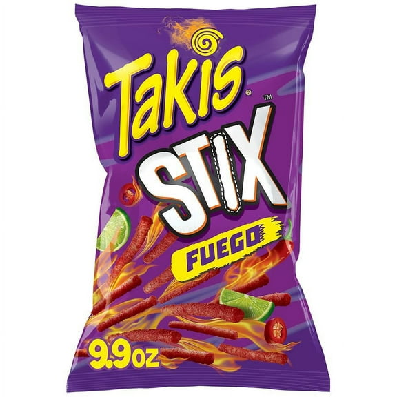 Takis Stix Fuego Corn Sticks Hot Chili Pepper & Lime 9.9 Oz Pack of 2