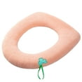 thumbnail image 5 of Thicker Soft Fabric Toilet Seat Cover Pad Cushion with Hanging Loop, Stretchable Washable Warmer Cushioned Covers Pad Reusable for All Oval Toilet Seats, 5 of 8