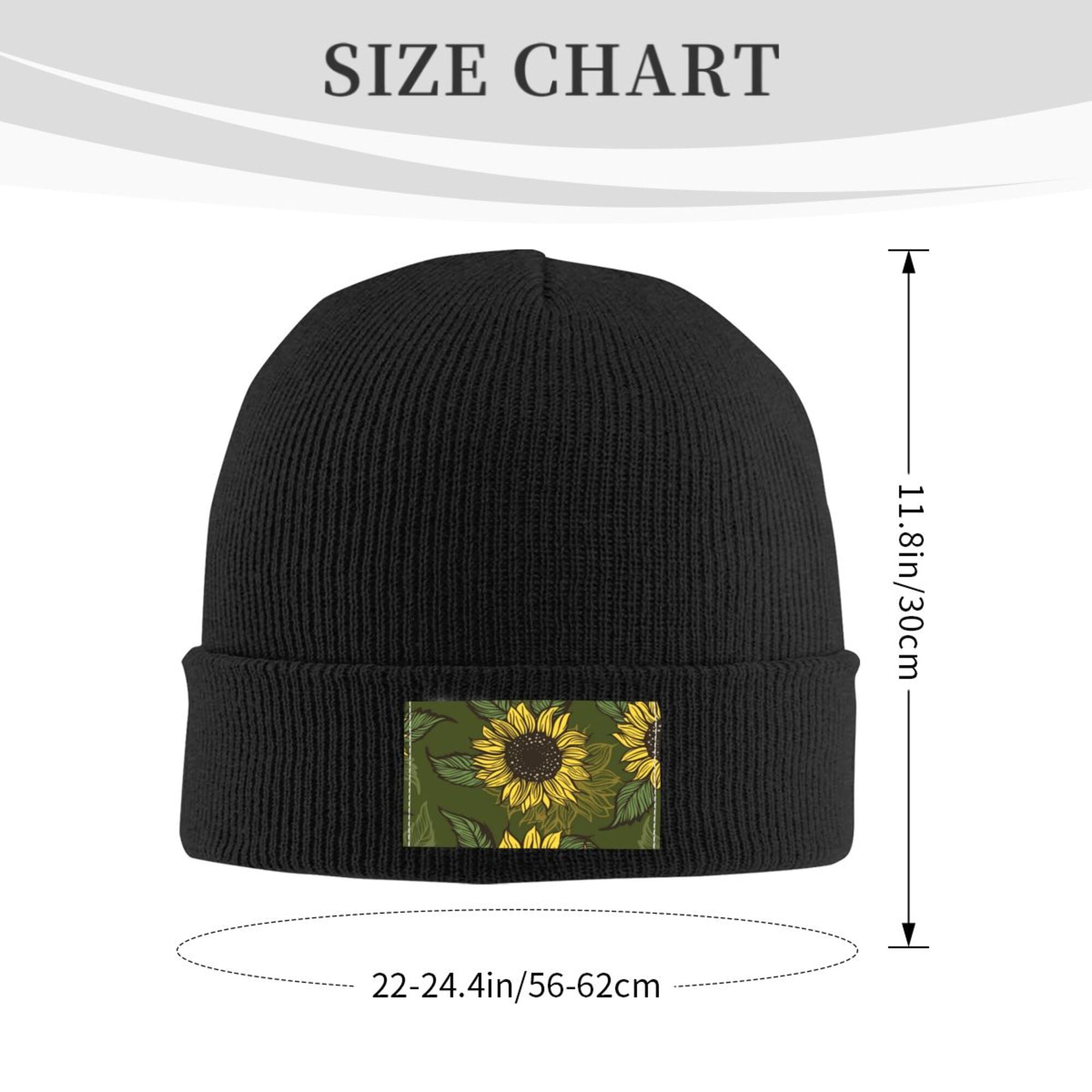 ZICANCN Sunflower Floral Blooming Flower Knit Beanie Hat
