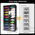 thumbnail image 6 of golytefs 10 Tiers 40 Pairs Foldable Shoe Rack Organizer Plastic Shoe Cabinet (Black), 6 of 9