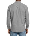 thumbnail image 6 of Shirts for Men Cotton Linen Long Sleeve Chest Pocket Button Down Shirt, 6 of 7