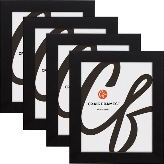 Craig Frames 19x19 Picture Frame - Black Style 76808-704 1.25 Inch MDF Moulding - Wall Display Frame for Art, Posters, or Photos