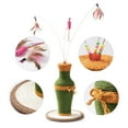 thumbnail image 7 of Pouseayar Vintage Vase-Shaped Cat Scratching Post with 3 Feather Toys, 7 of 7