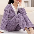 thumbnail image 6 of Women Pajamas Set Long Sleeve Button Down Sleepwear 2 Piece Loungewear Soft Cotton Pjs Set Nightwear Lounge Outfit, 6 of 6
