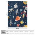 thumbnail image 3 of PRATYUS Outer Space Blanket for Boys, Soft Space Astronaut Theme Flannel Blanket for Nursery Baby Crib, Cozy Warm Navy Blue Rocket Galaxy Planet Fuzzy Throw Blanket Gift 40x50in, 3 of 6