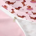 thumbnail image 4 of Homewish Kawaii Pet Dachshund Bedding,Cartoon Animals Duvet Cover Full,Pink,Pink Reversible,3-Piece,1 Duvet Cover and 2 Pillowcases, 4 of 6