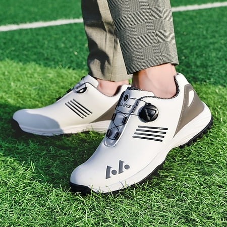 

Men s Golf Shoes Non-Slip Waterproof Sports Sneakers With Swivel Button