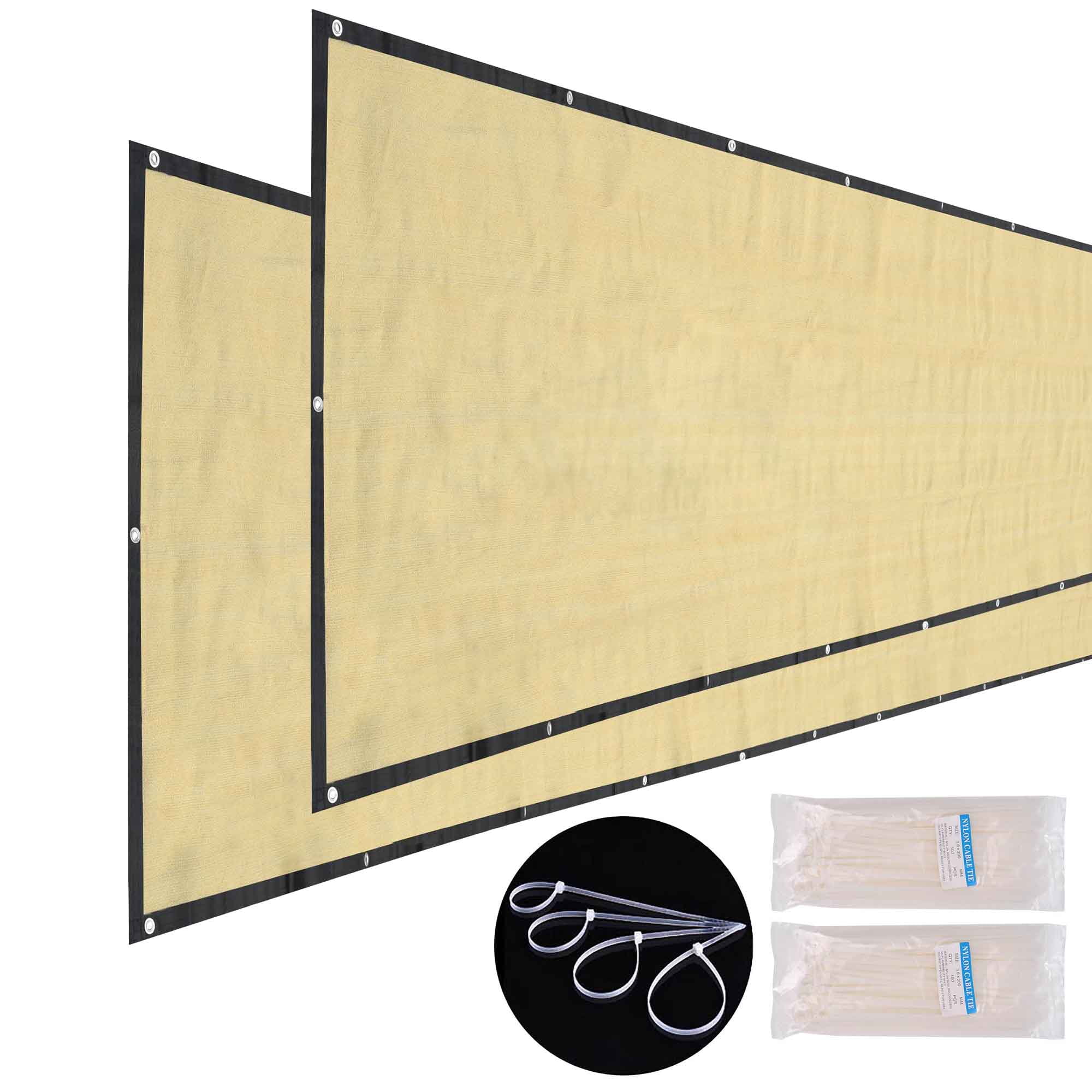 25x6 Ft Privacy Fence Screen Mesh Windscreen Shade Cover 180gsm New HDPE 2 Pack