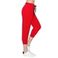 thumbnail image 3 of ALWAYS Women's Capri Jogger Lightweight Sweatpants with Pork Chop Pockets Red S, 3 of 7