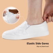 Womens Slip on Sneakers Platform Walking Shoes Casual Loafers White US 6