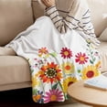 thumbnail image 4 of Throw Blanket for Couch Yellow Sunflower Soft Fleece Flannel Blankets Cozy Lightweight Blanket for Home Sofa Living Room Flowers Bed Throws 60" x 80", 4 of 9