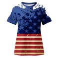 thumbnail image 5 of Camisas de Manga Corta para las Mujeres Impresión Cuello Redondo Suéter Encaje Camisa, Blusa de Verano Casual para las Mujeres, 5 of 5
