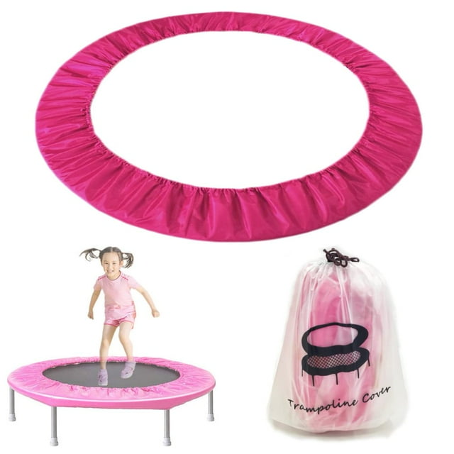 QJUHUNG Mini Trampoline Spring Cover 36 Inch Small Trampoline Safety Pad for 6 Holes Round Trampoline Tear-Resistant Oxford Cloth Anti-Vibration Multiple Color Options(Rose Red)