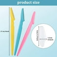 thumbnail image 3 of 60 Pieces Eyebrow Razor Eyebrow Razors Shaver Microblades for Women Dermaplaning Tool Face Hair Trimmer Shaper with Precision Cover Party Favor Skincare (Pink, Blue, Yellow, Rose Red, Purple, Black), 3 of 5