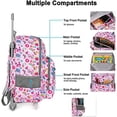thumbnail image 3 of Tilami Unisex Double Handle Wheeled Rolling Backpack, Cat Pink, 3 of 6