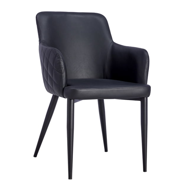 Silla Ocasional Senia PU Negro – Silla Moderna Decorativa, Asiento en PU, Diseño Contemporáneo y Elegante