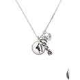 thumbnail image 2 of Delight Jewelry Silvertone Domed Hip Hop Handstand Dance - Love and Lock Charm Necklace, 18"+1", 2 of 4