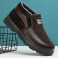 thumbnail image 6 of Brown Mens Snow Boots Casual Cold Resistant Warm Fleece Lined Thickened Non Fatigue Outdoor Shoes Fall Winter Soft Sole Comfortable Footwear Size 41, 6 of 9